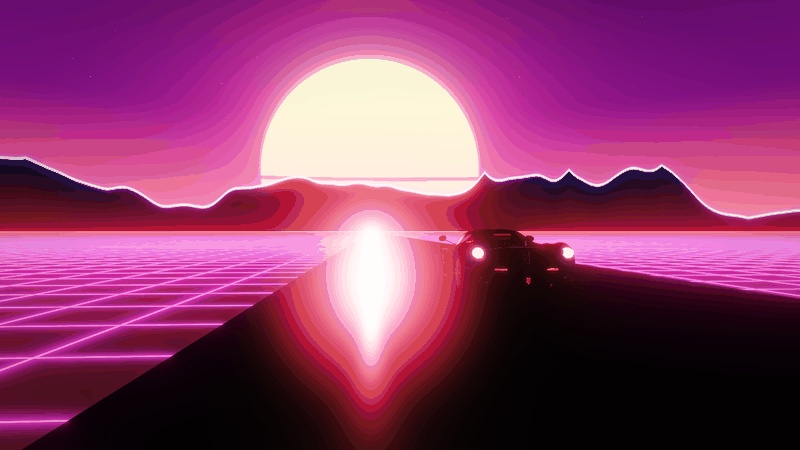 【VRChatワールド】SynthwaveSky|80年代風ネオンの夕日とグリッドのスカイボックス