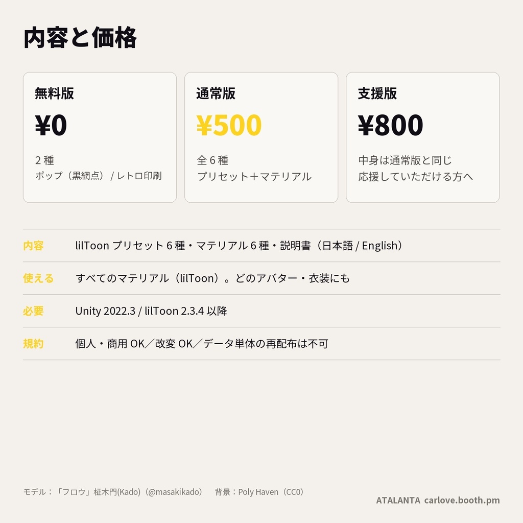 【lilToon・汎用】アメコミ化|全身が網点とインクのポップアートに 6種【無料版あり】