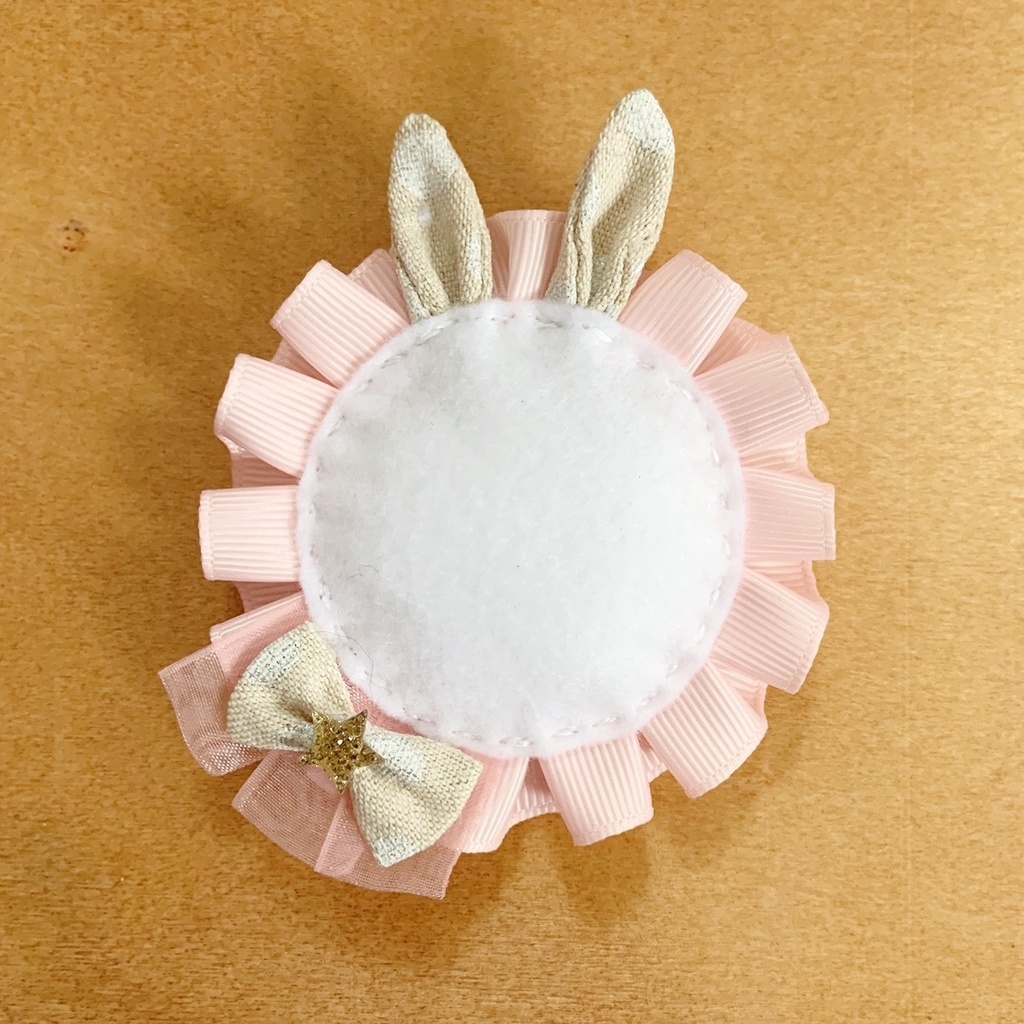 ウサ耳缶バッジロゼット キンブレリボン バッグチャーム ピンクセット