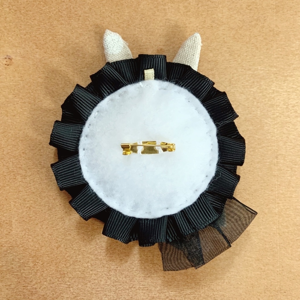 うさ耳缶バッジロゼット キンブレリボン バッグチャーム ブラックセット