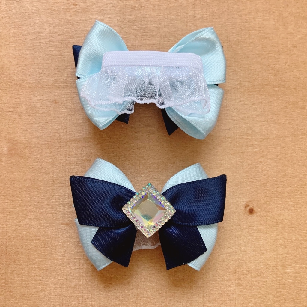 缶バッジロゼット キンブレリボン セット ブルーローズ