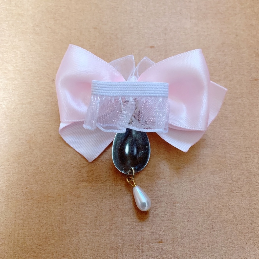 缶バッジロゼット キンブレリボン セット プリンスピンク ローズ ビジュー