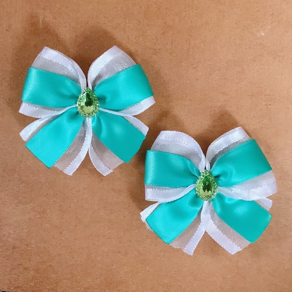 缶バッジロゼット キンブレリボン セット グリーンカラー プリンス ビジュー