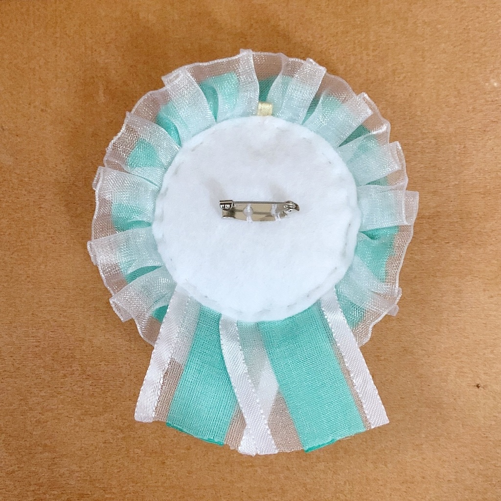 缶バッジロゼット キンブレリボン セット グリーンカラー プリンス ビジュー