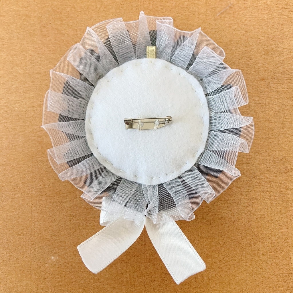 缶バッジロゼット バッグチャーム セット ブラックチェック ハート