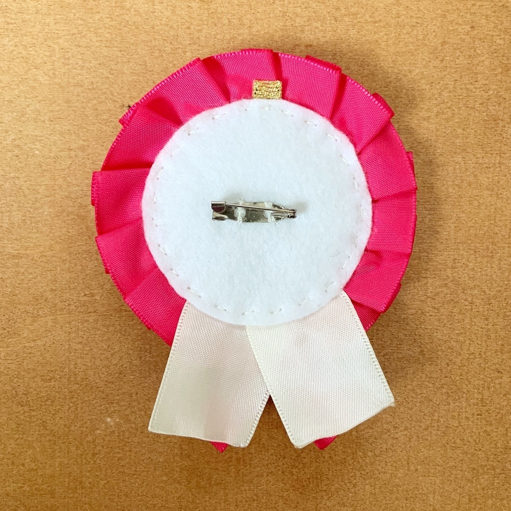 キーホルダーも付けられる 缶バッジロゼット キンブレリボン ピンクスター