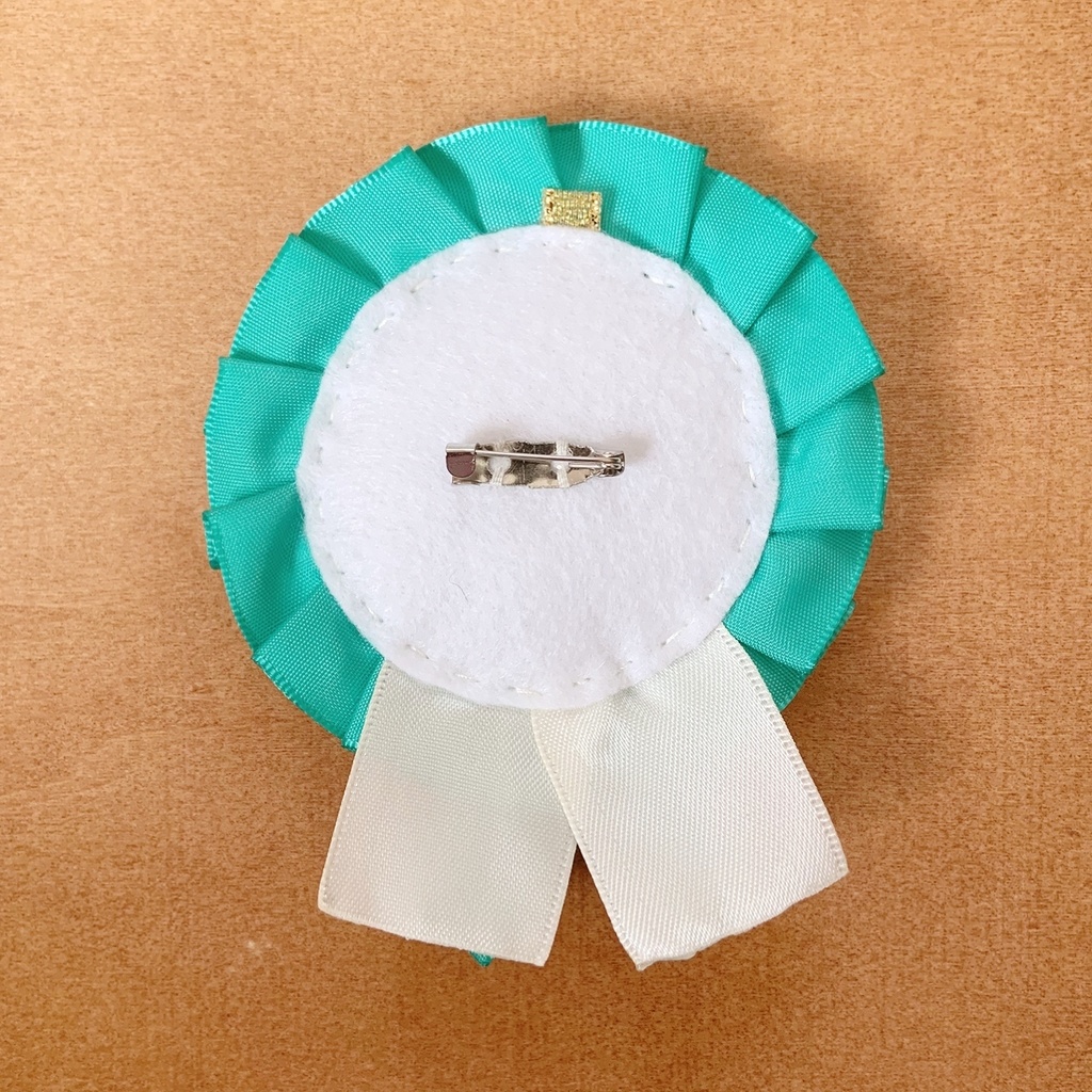 キーホルダーも付けられる 缶バッジロゼット キンブレリボン グリーンスター