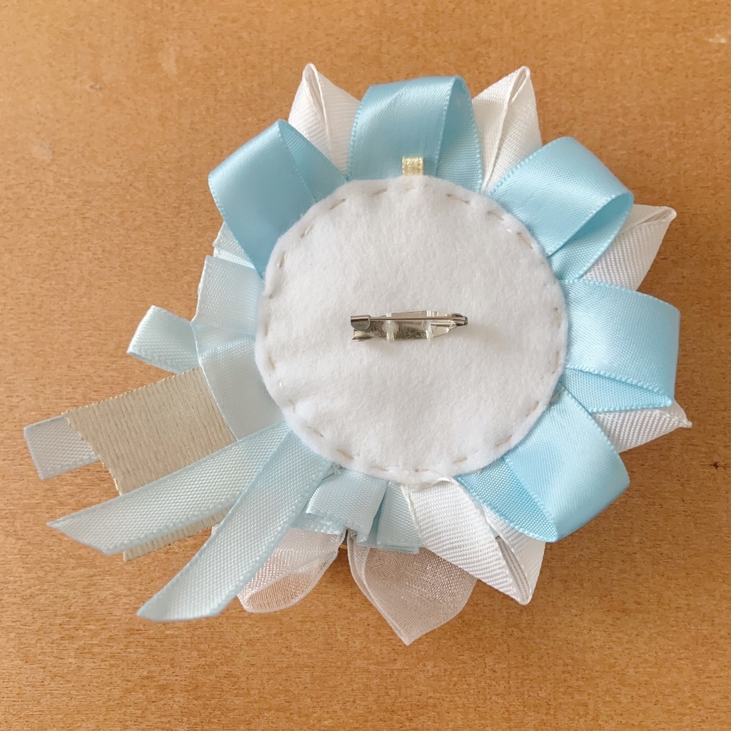 缶バッジロゼット キンブレリボン パステルブルー エンジェルセット