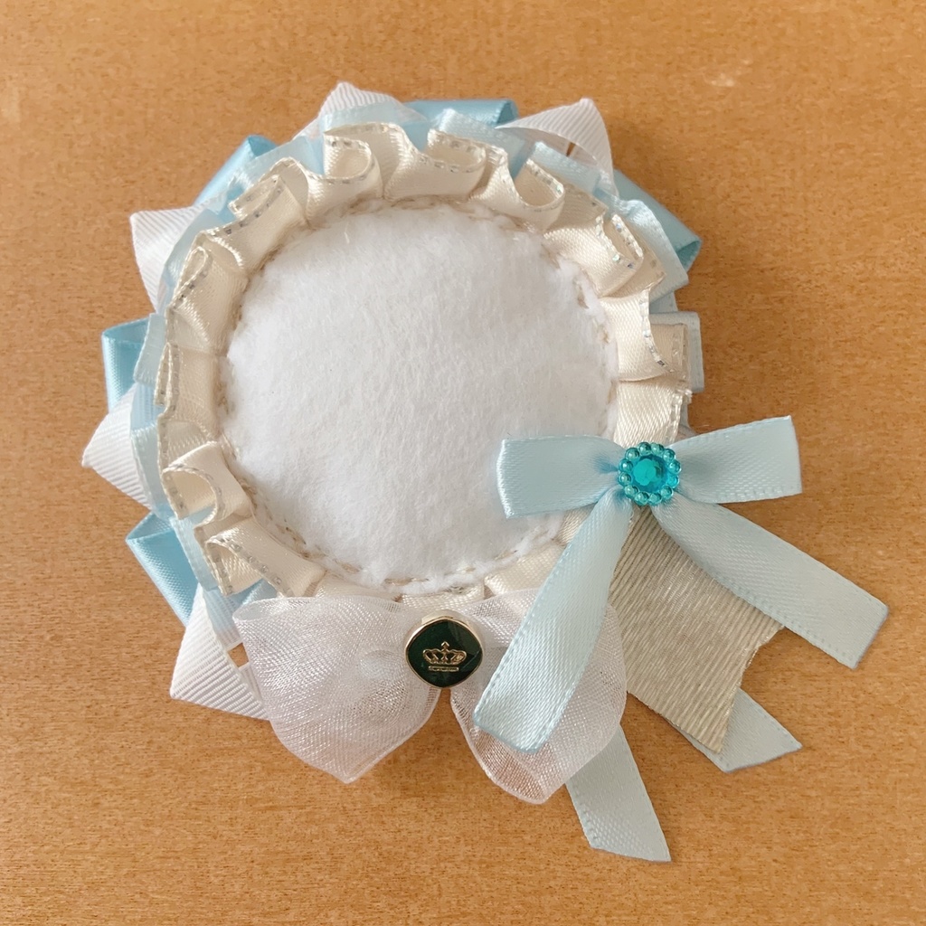 缶バッジロゼット キンブレリボン パステルブルー エンジェルセット