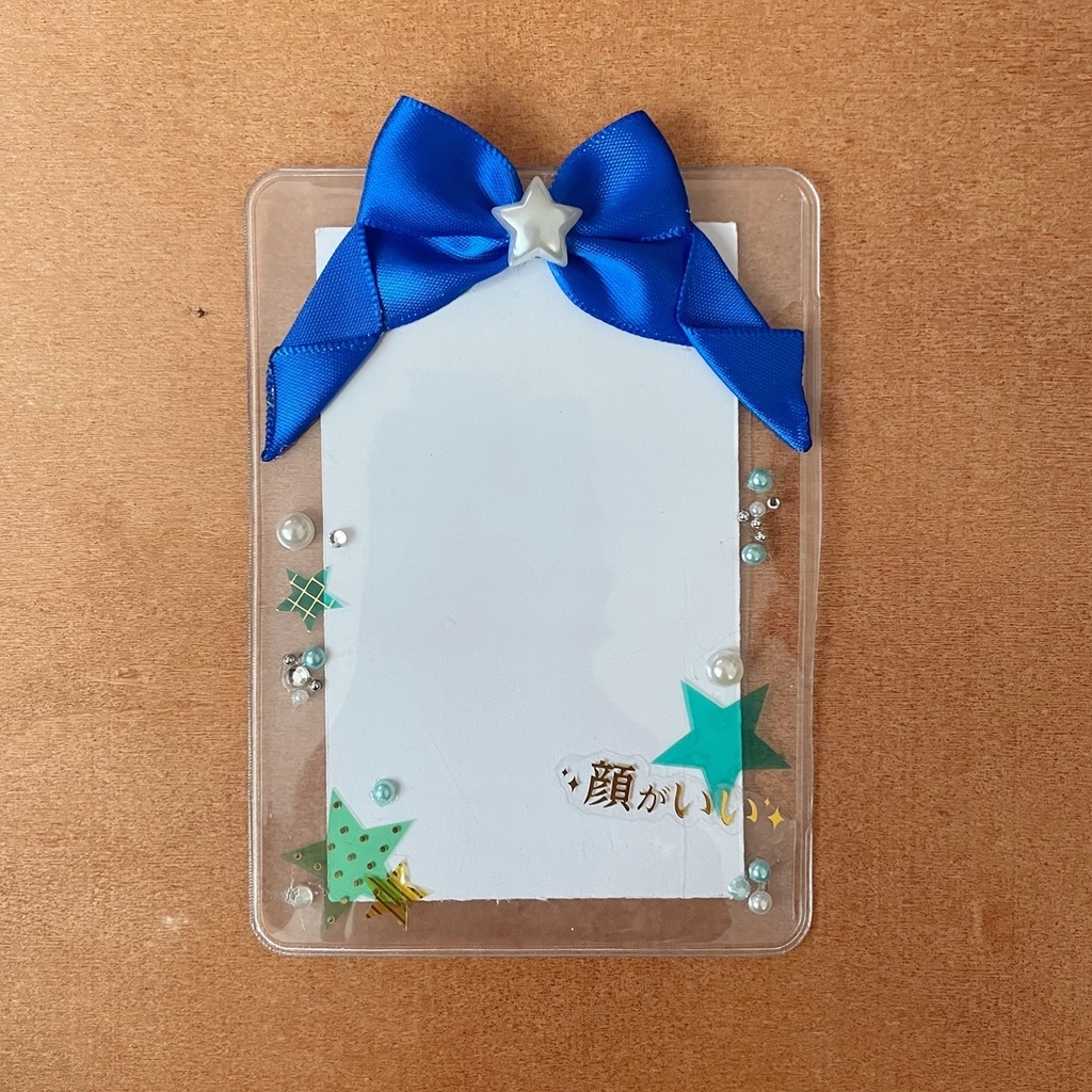 天使の羽根 バッジロゼット カードケース ブルー スターライト