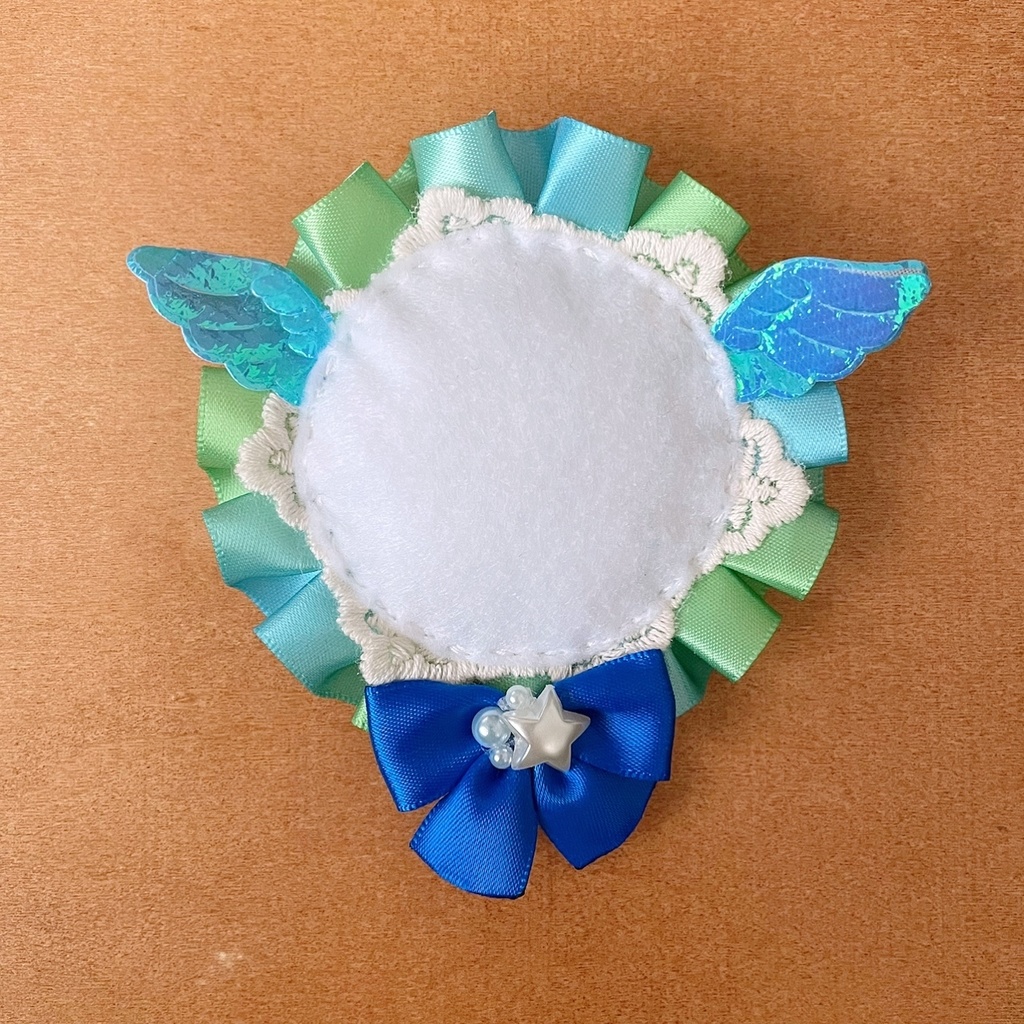 天使の羽根 バッジロゼット カードケース ブルー スターライト