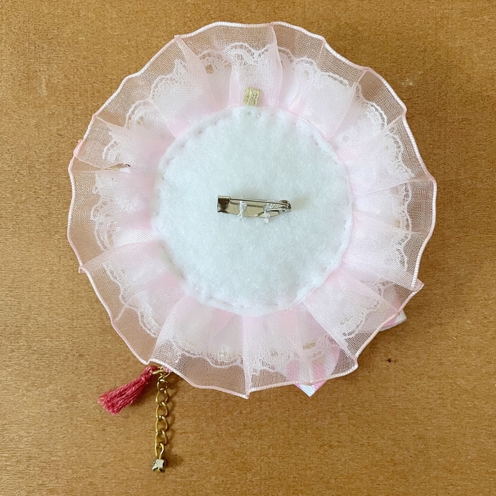 天使のはね 缶バッジロゼット シュガーピンク パール スター