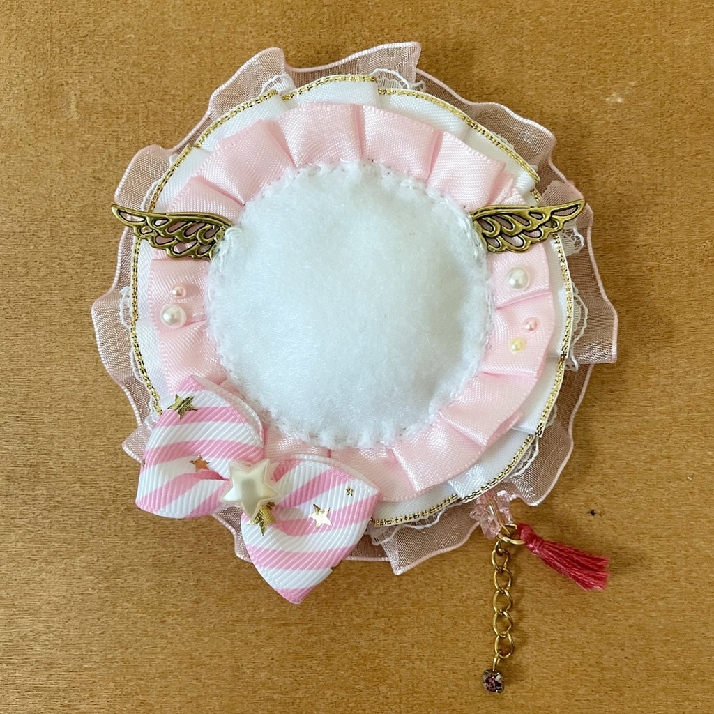 天使のはね 缶バッジロゼット シュガーピンク パール スター