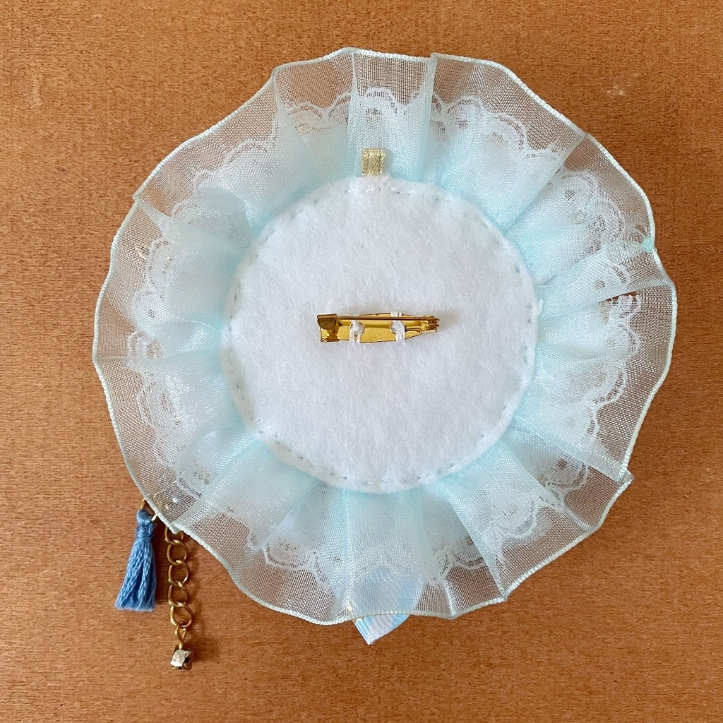 天使のはね 缶バッジロゼット シュガーブルー パール スター