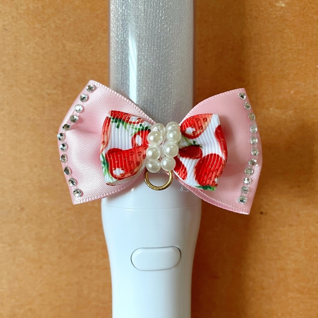 ネコ耳 缶バッジロゼット キンブレリボン 缶バッジカバー ピンク 苺 セット