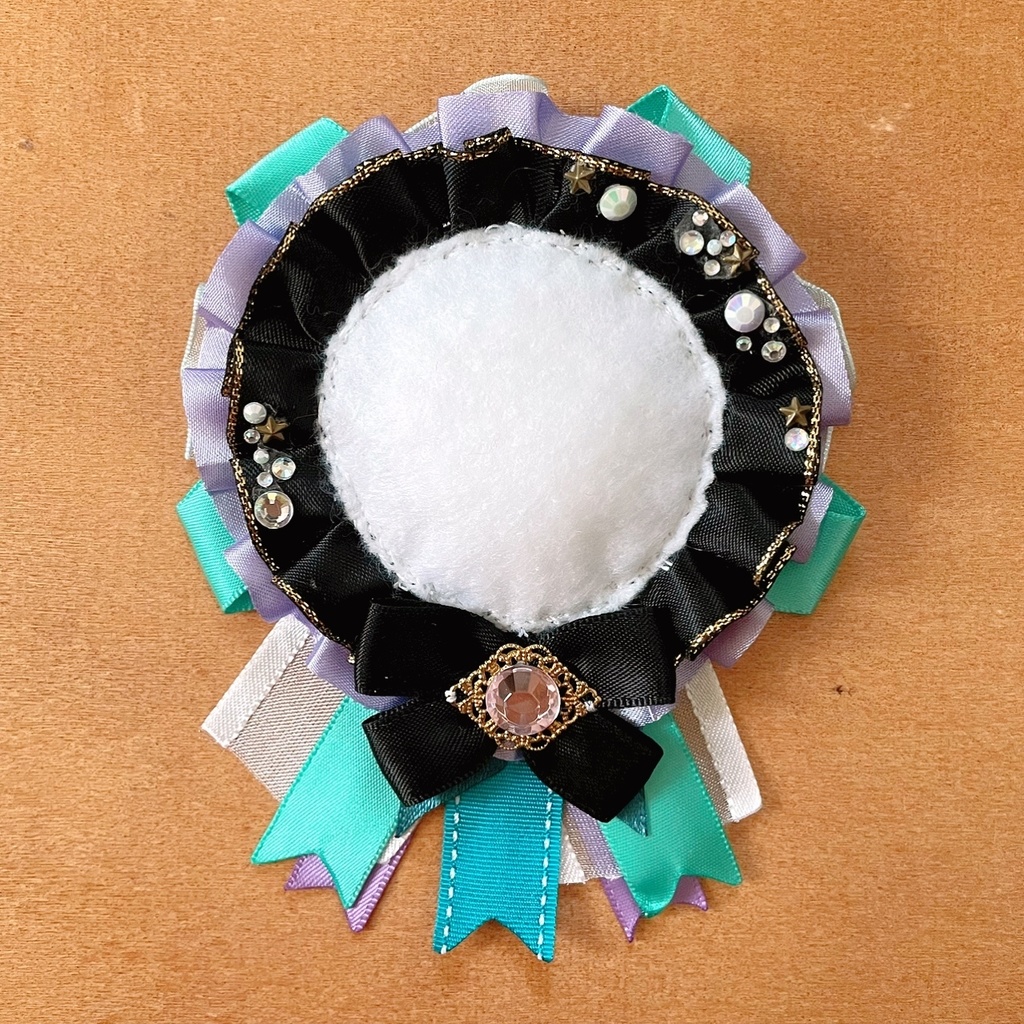 缶バッジロゼット デコカードケース 缶バッジカバー パープル ブルー セット