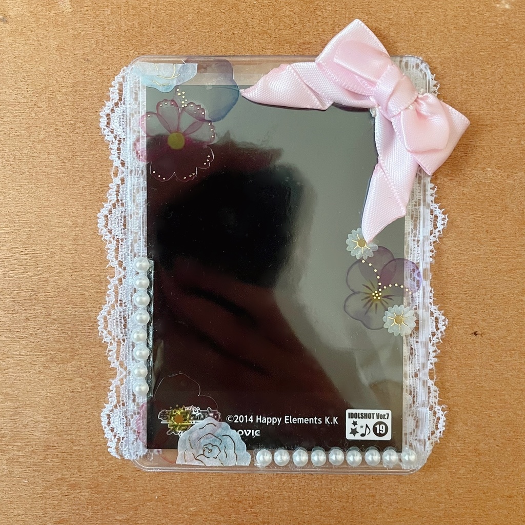 天使の羽根 ハート缶ロゼット カードケース 缶バッジカバー ピンクローズ セット