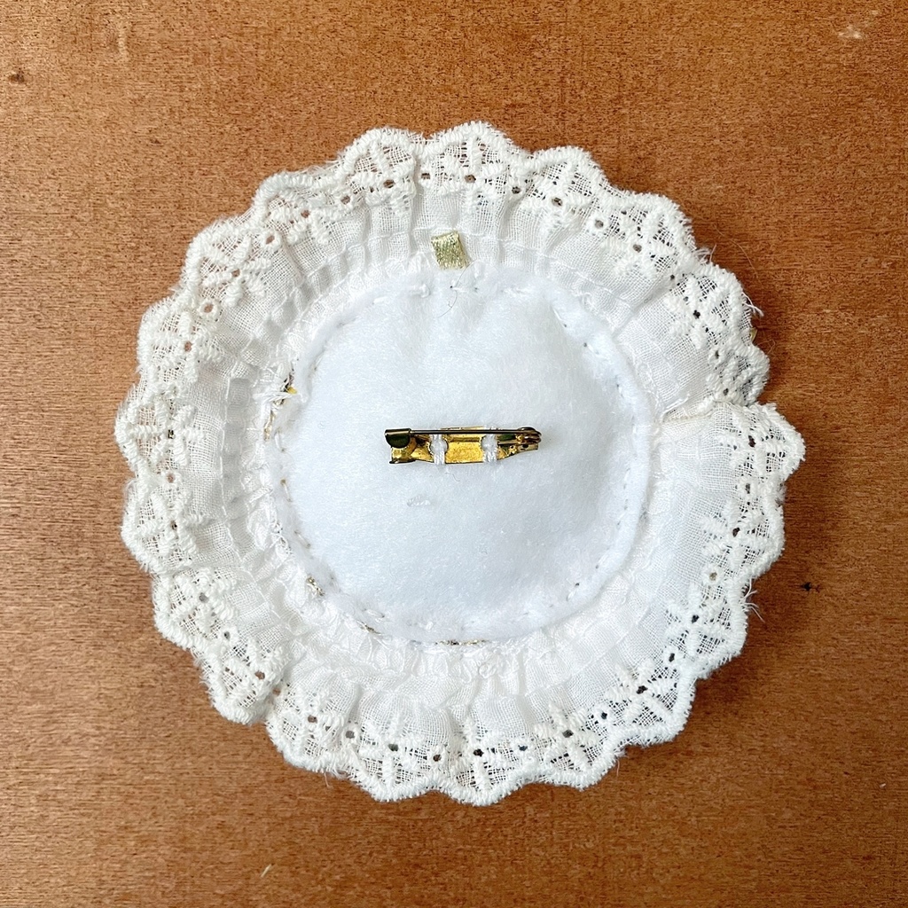 天使の羽根 缶バッジロゼット バッグチャーム パープル レース セット