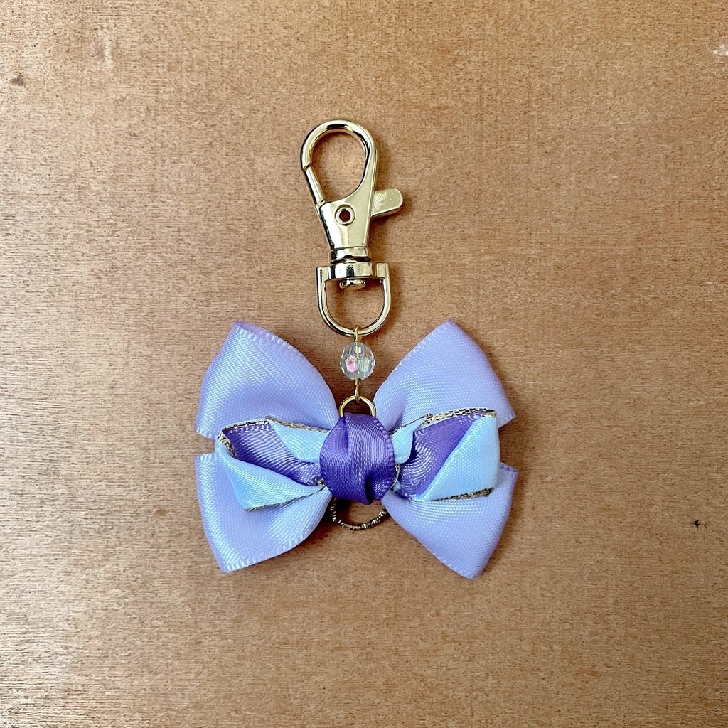 天使の羽根 缶バッジロゼット バッグチャーム パープル レース セット