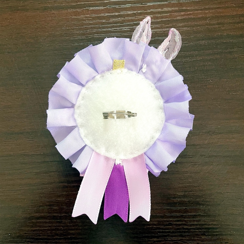 うさ耳缶バッジロゼット バッグチャーム パープル オーロラ スター セット