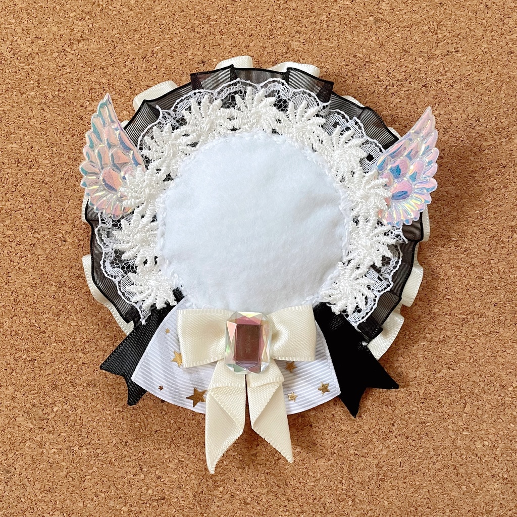 天使の羽根 バッジロゼット カードケース ブラック スター レース セット