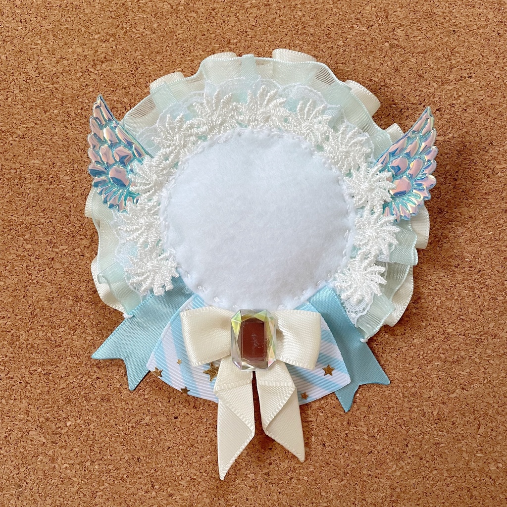 天使の羽根 バッジロゼット カードケース ブルー スター レース セット