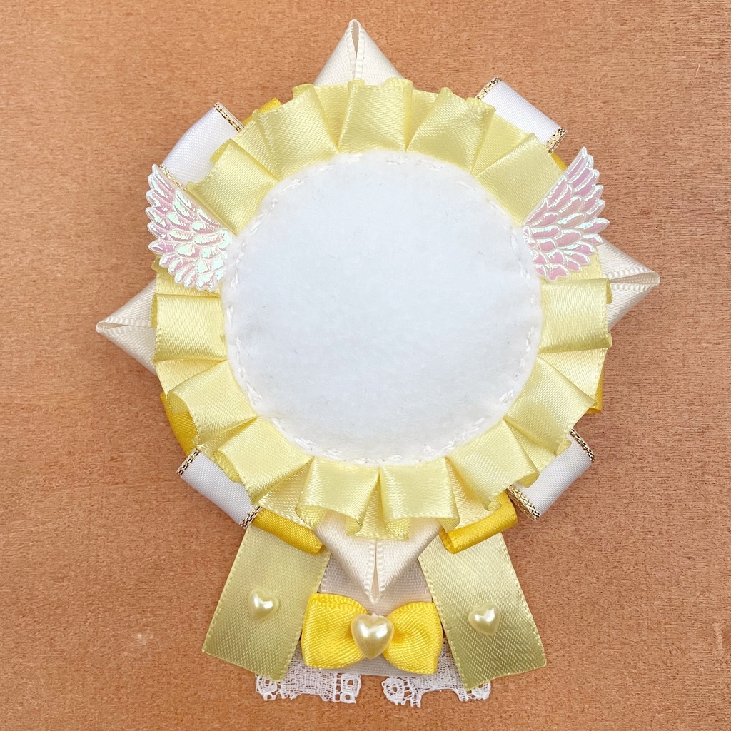 天使の羽根 バッジロゼット カードケース イエロー トリプルハート セット