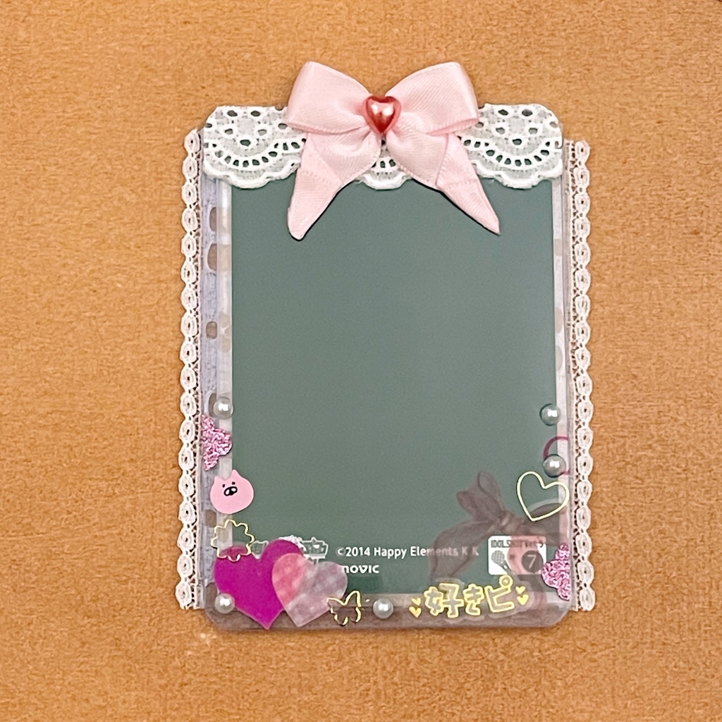 天使の羽根 バッジロゼット カードケース ピンク トリプルハート セット