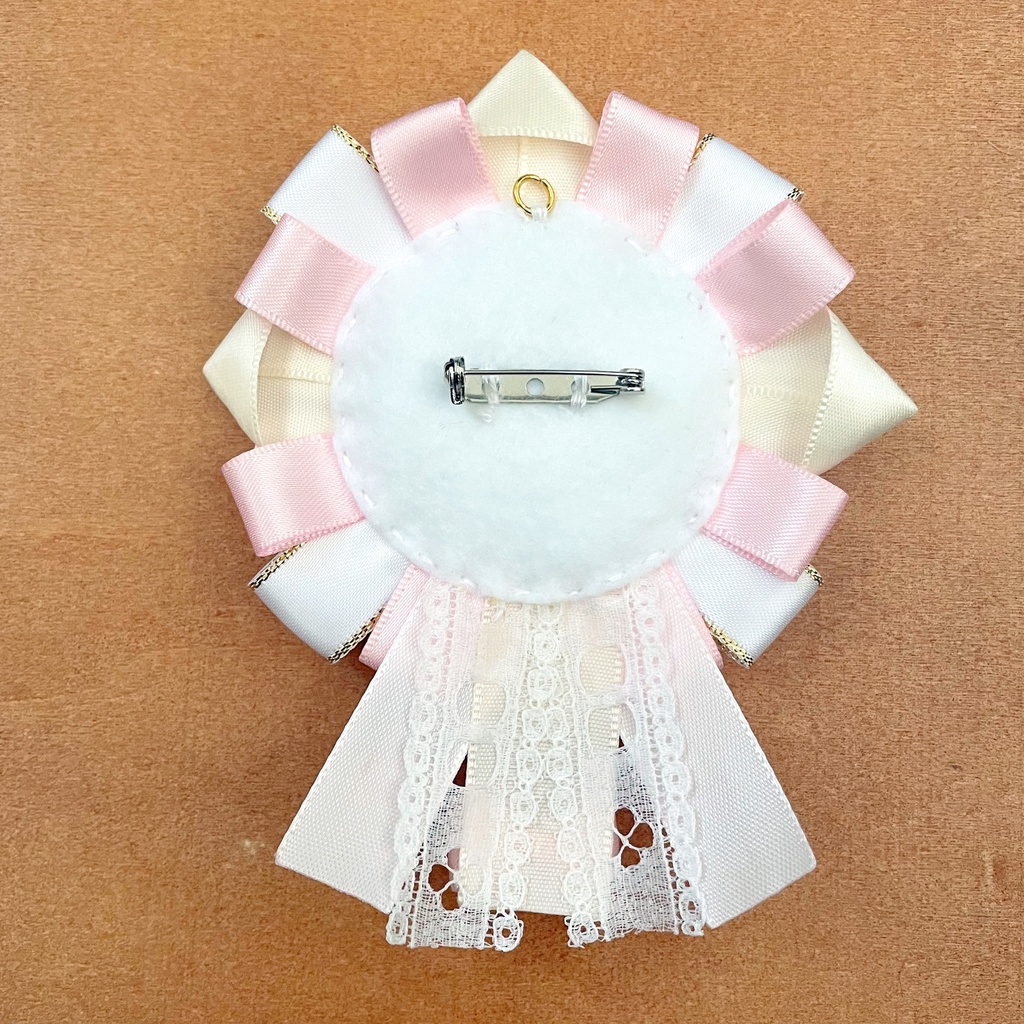 天使の羽根 バッジロゼット カードケース ピンク トリプルハート セット