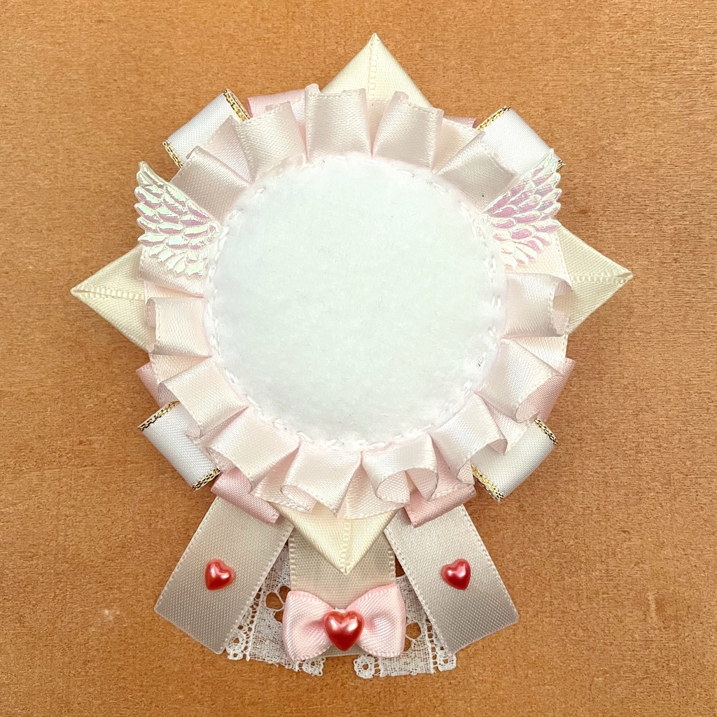 天使の羽根 バッジロゼット カードケース ピンク トリプルハート セット