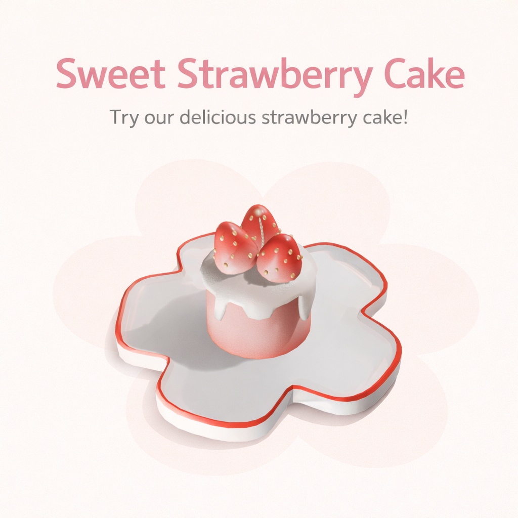 Strawberry Dessert Cake(Blow_Cake)