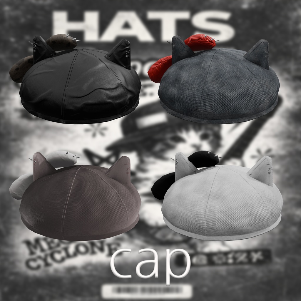 Cat_Punk_Beret_Cap