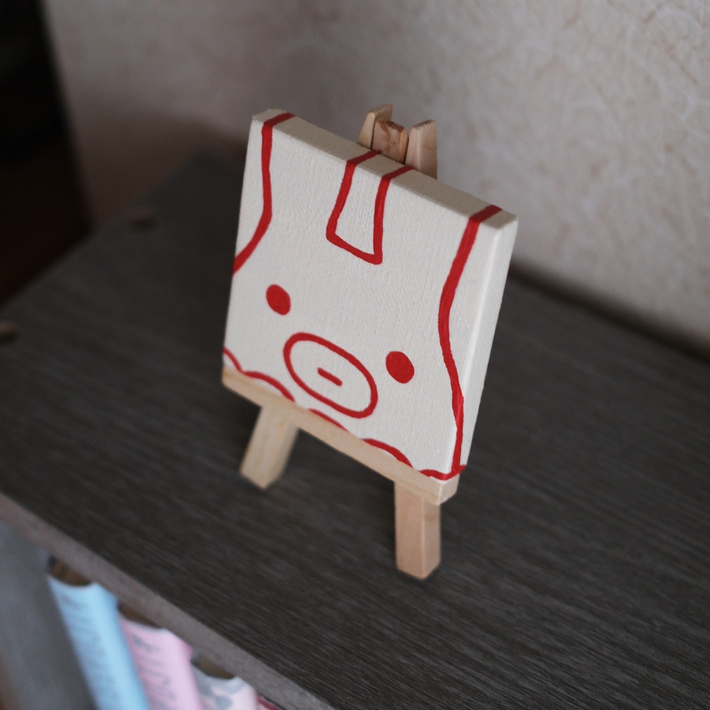 ミニキャンバス「ポンコツうさぎは小さい」