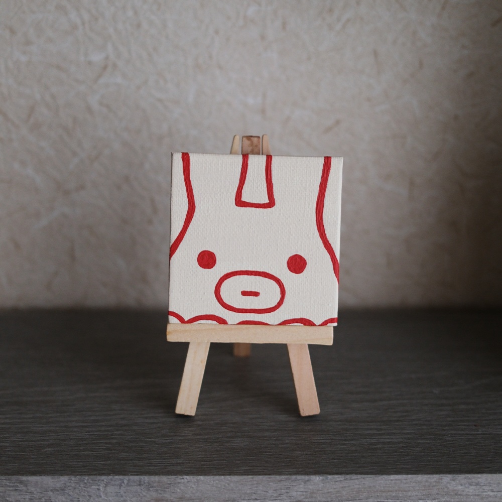 ミニキャンバス「ポンコツうさぎは小さい」