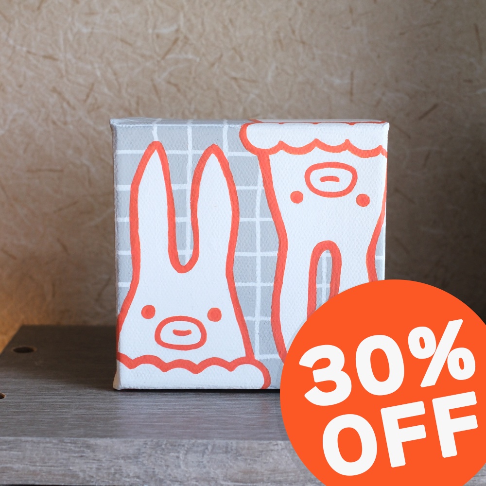 【✨️SALE✨️】ミニキャンバス「ポンコツうさぎは考える」