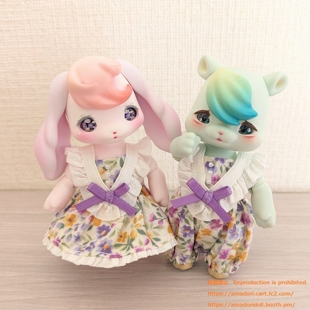 小花柄フリルワンピース/オールインワン