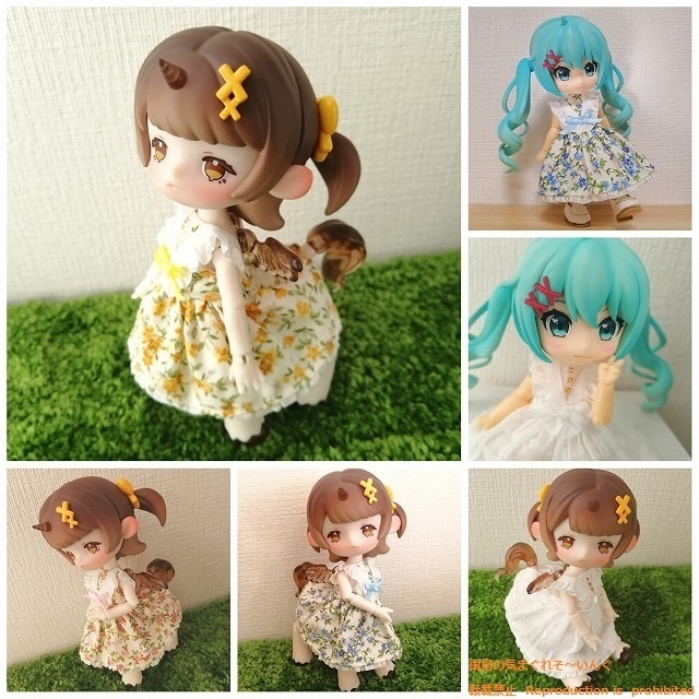 小花柄・ホワイトワンピース