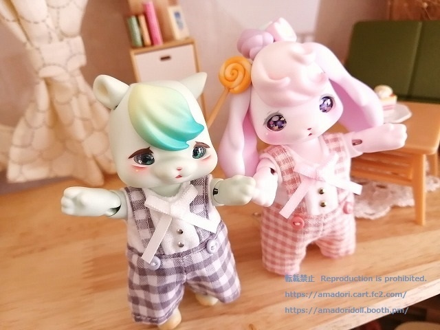 ギンガムチェックのオールインワン