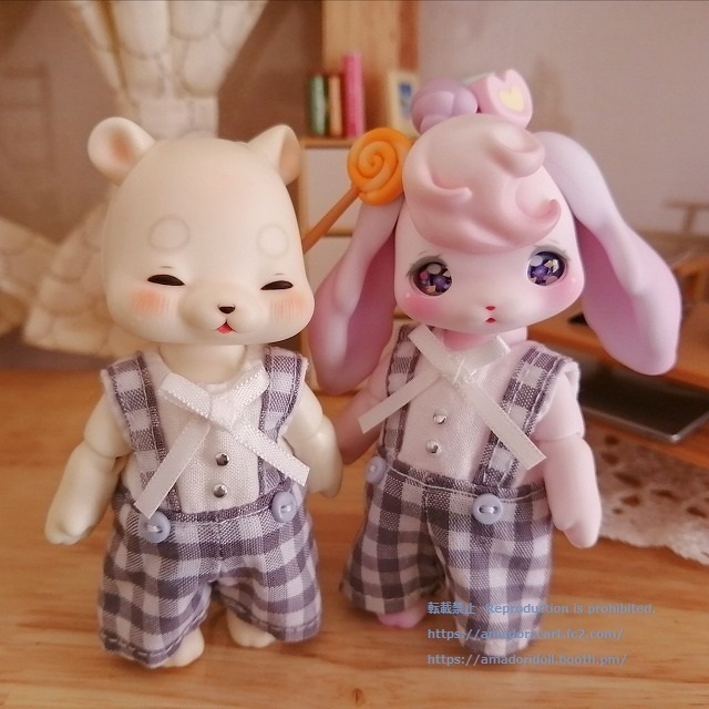 ギンガムチェックのオールインワン