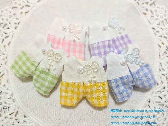 レース付きギンガムチェックのオールインワン