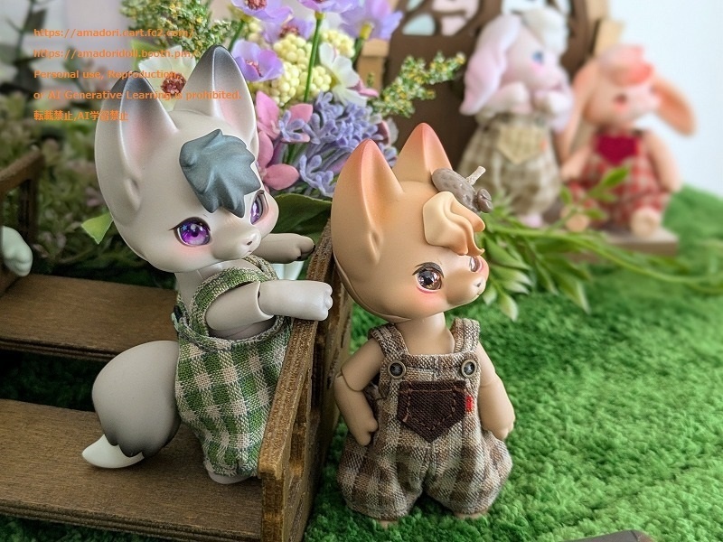 チェック柄サロペット