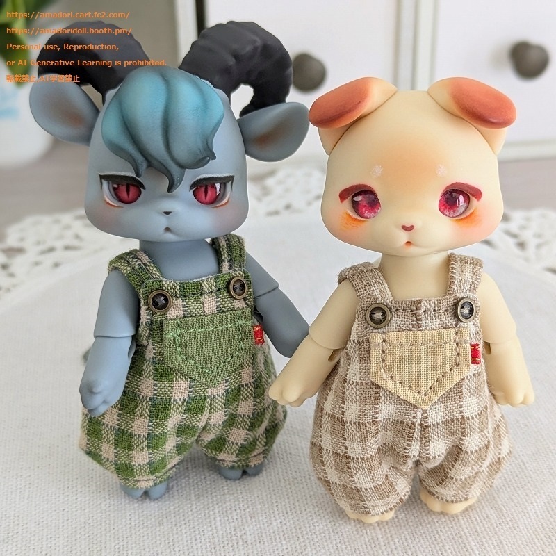 チェック柄サロペット