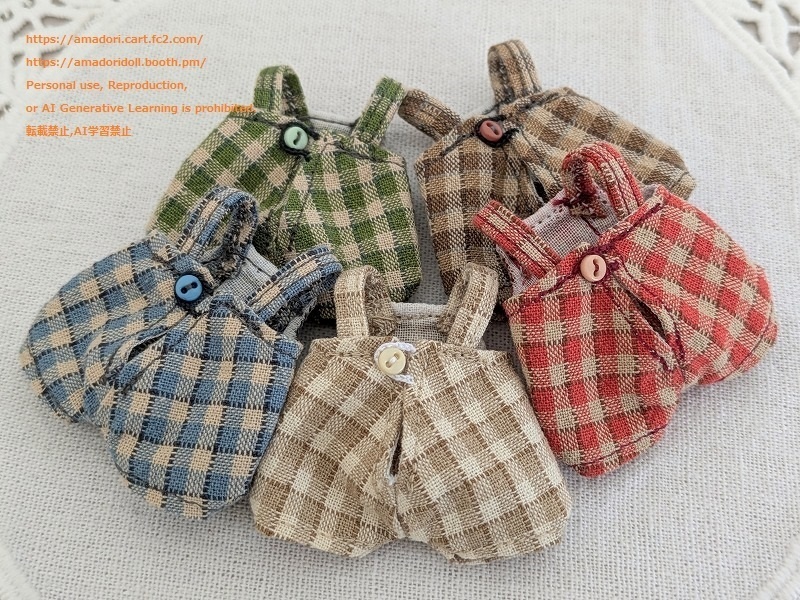 チェック柄サロペット