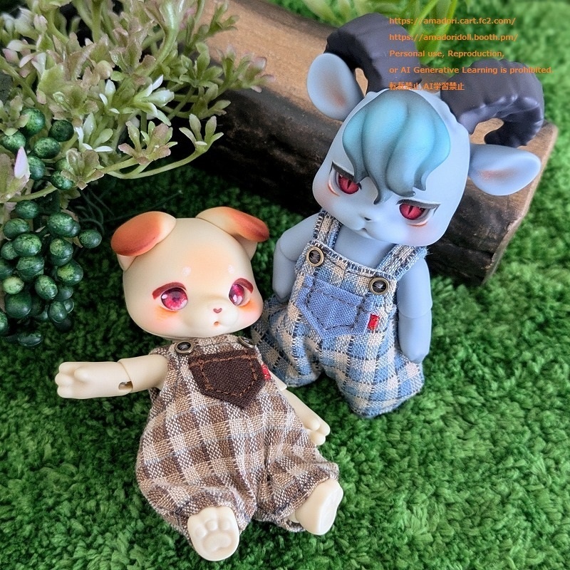 チェック柄サロペット