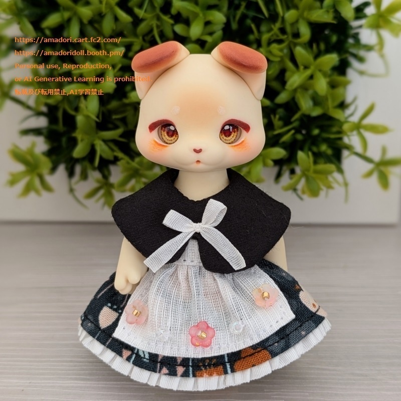 ケープ付きエプロンワンピ