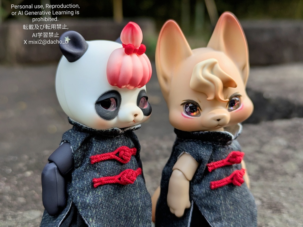 デニム風生地チャイナ(上下セット)