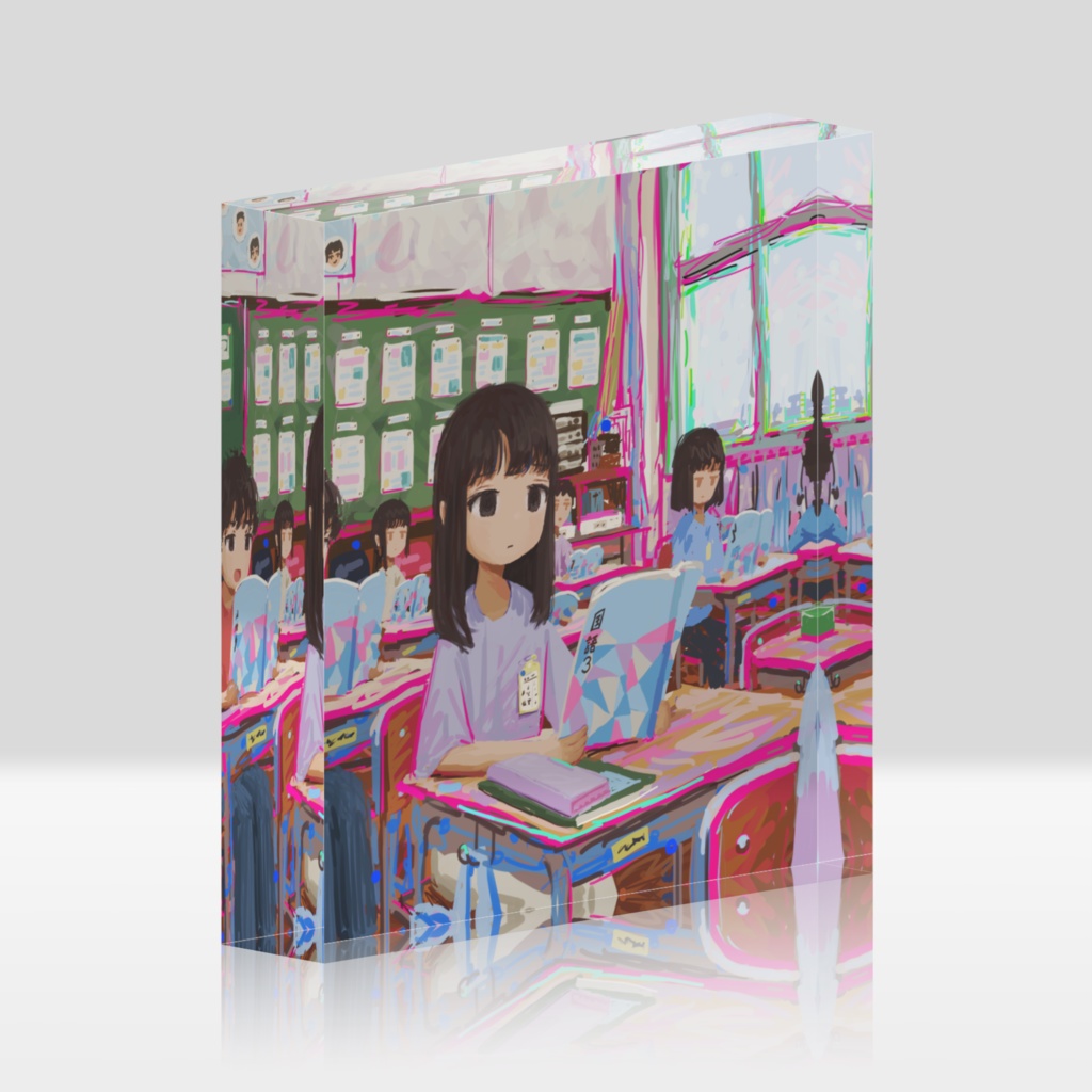 「迫り来る」 アクリルブロック