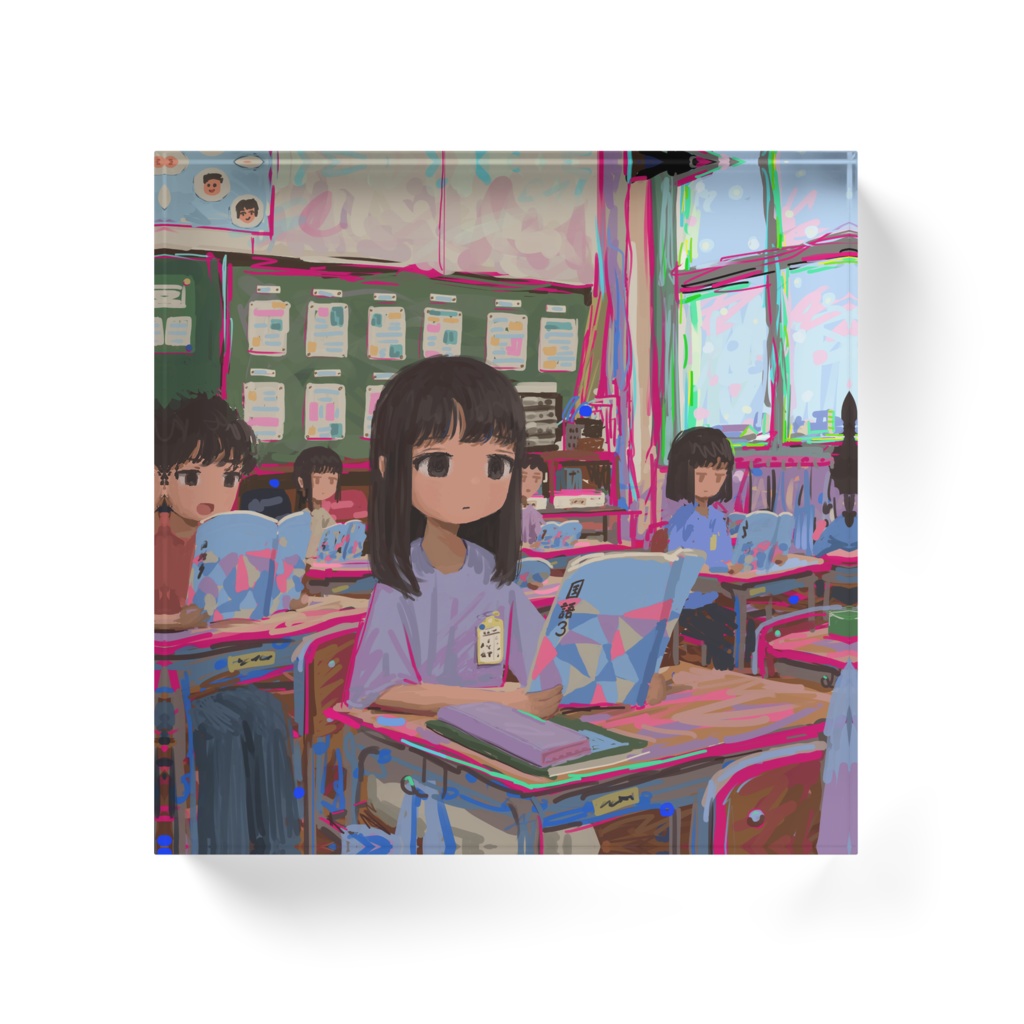 「迫り来る」 アクリルブロック