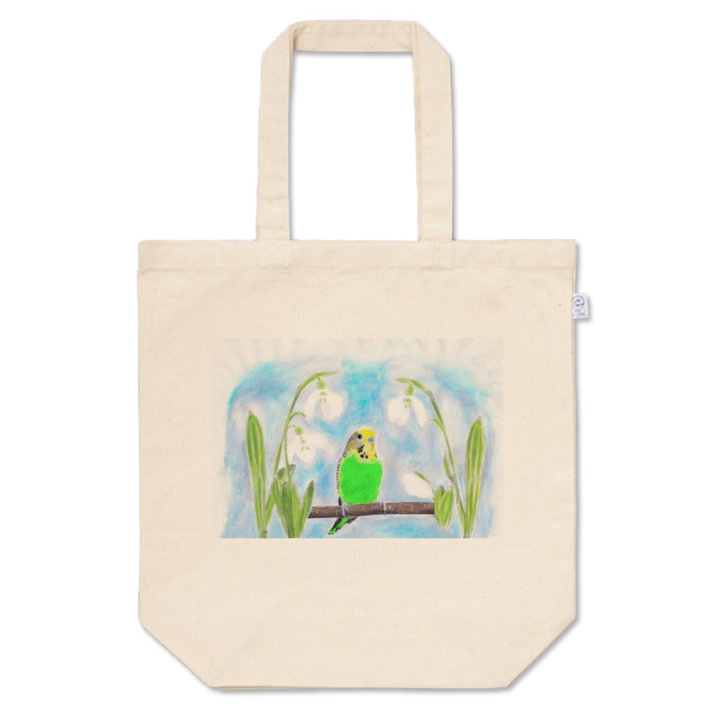 花(スノードロップ)とインコ