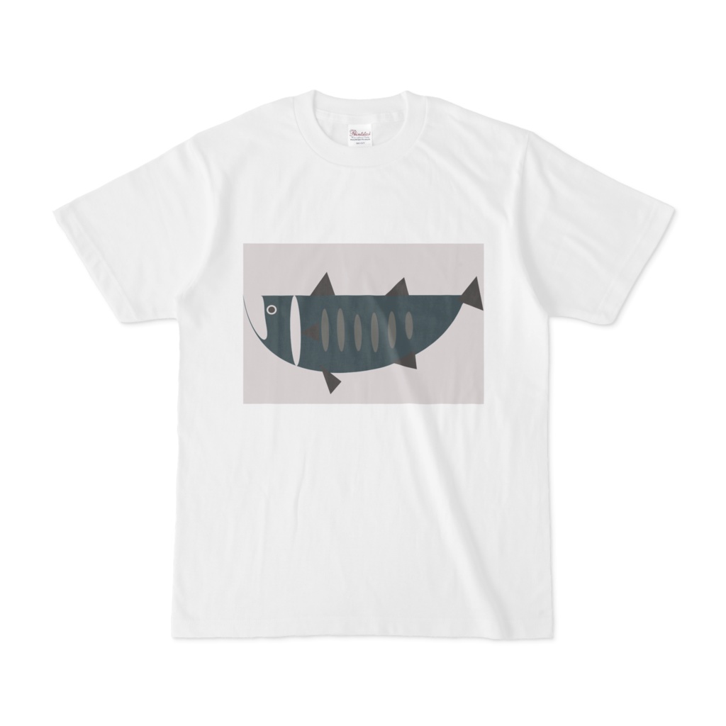 魚・Ｔシャツ（紺・ベージュ）